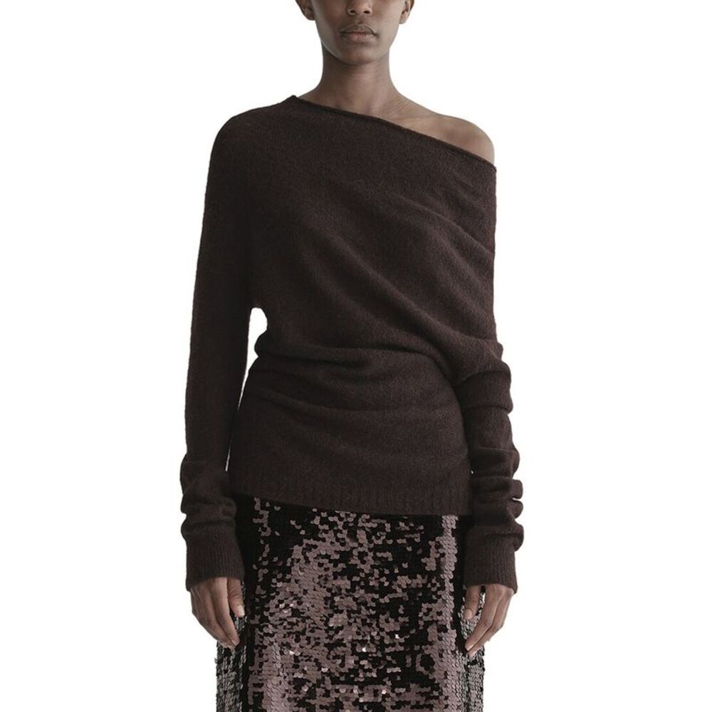 A.L.C. Womens Freya Alpaca & Wool-Blend Top, Brown